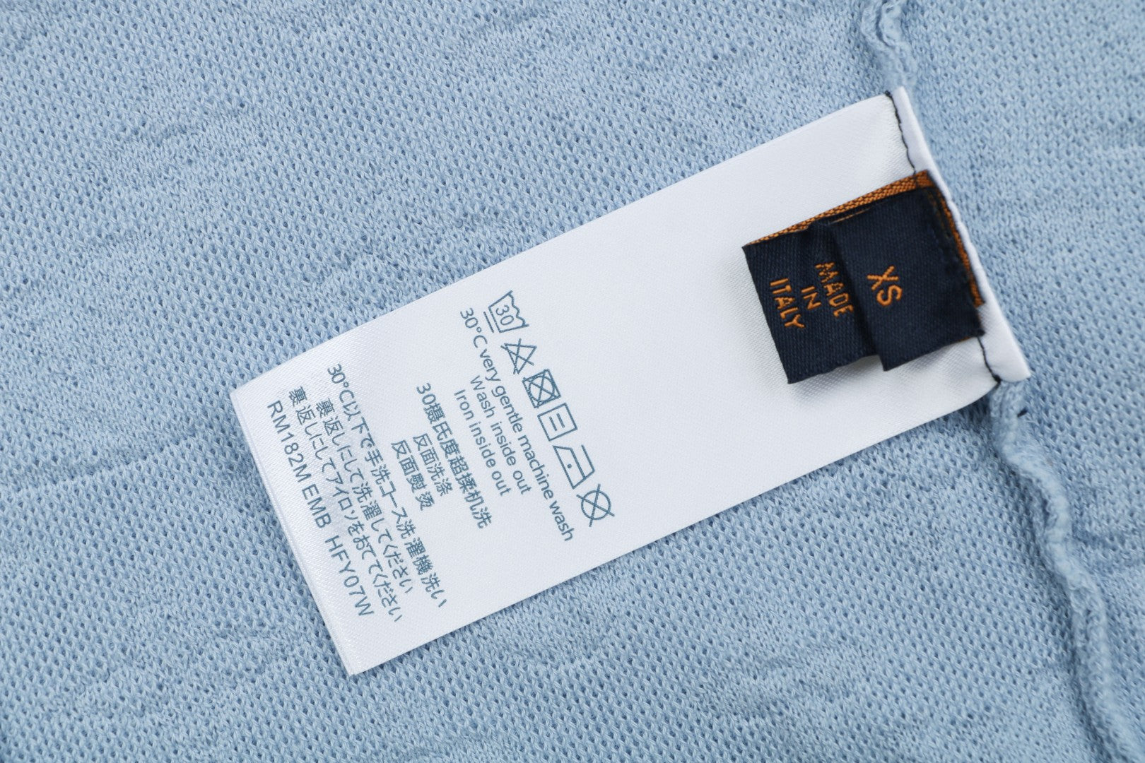 Louis Vuitton Light Blue Tonal Monogram Jacquard Polo Shirt