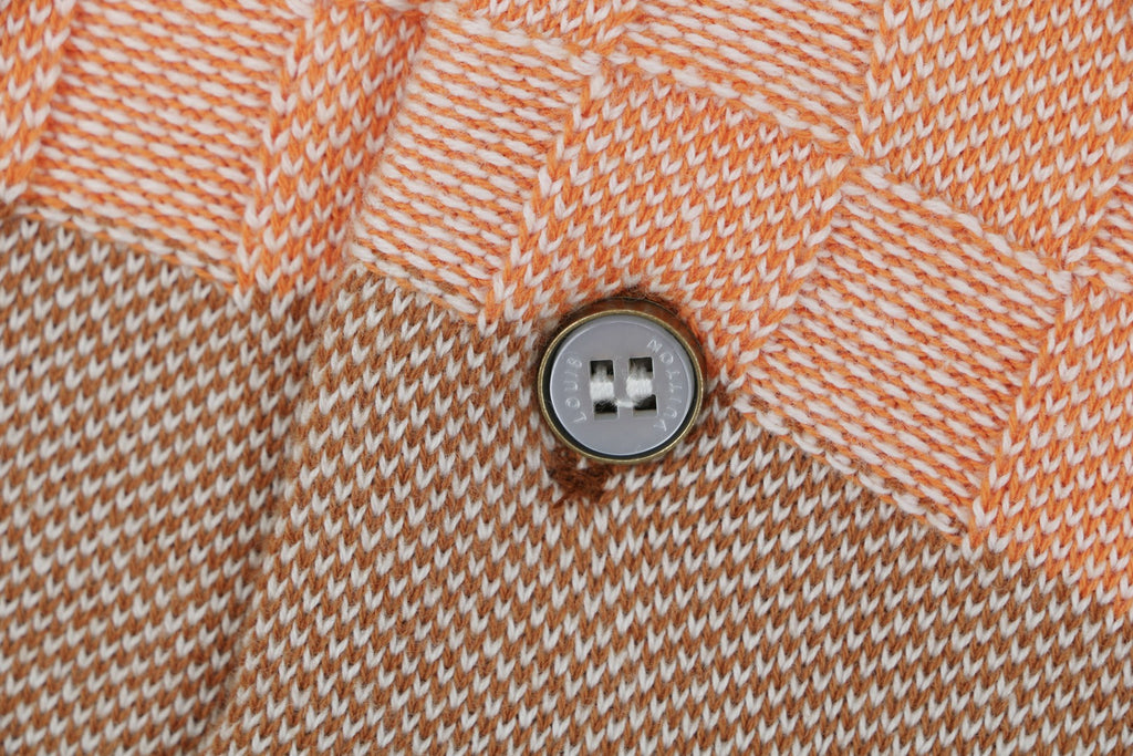 Louis Vuitton Pink Brown Checkerboard Jacquard Polo Shirt