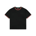 Gucci Red Green Web Collar G Letter Embroidered Tee – Black