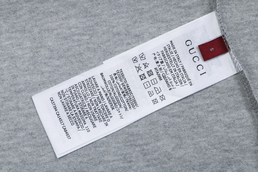 Gucci Red Green Web Collar G Letter Embroidered Tee – Grey