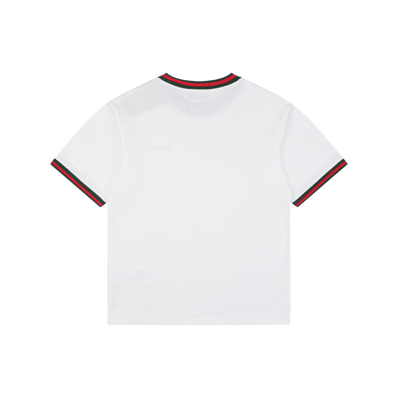Gucci Red Green Web Collar G Letter Embroidered Tee – White