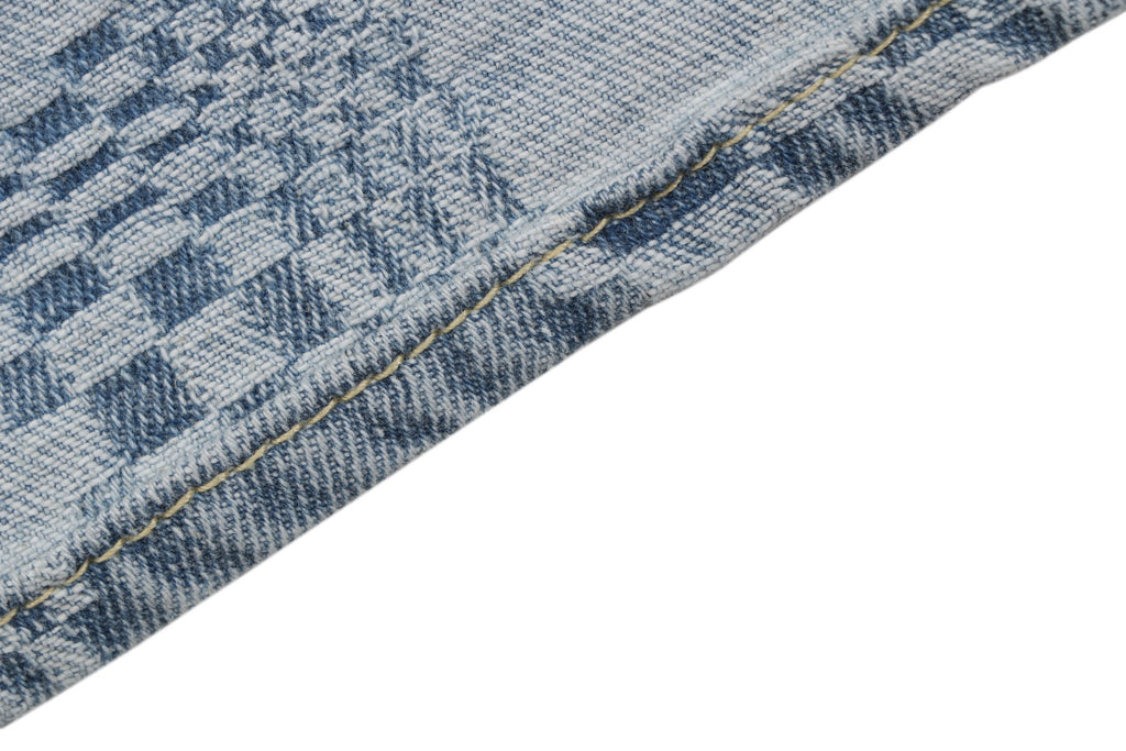 Louis Vuitton Light Blue Checkerboard Monogram Denim Short Sleeve Shirt