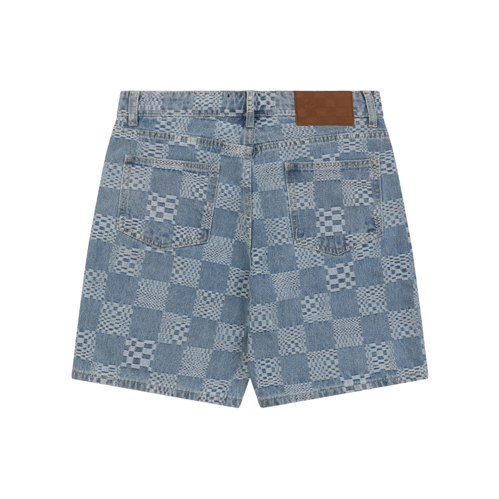 Louis Vuitton Light Blue Checkerboard Monogram Denim Shorts