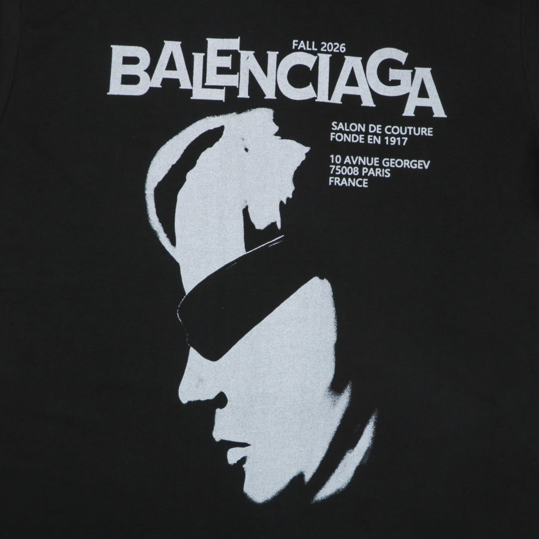 Balenciaga Fall 2016 Couture Sunglasses Portrait Graphic Tee – Black