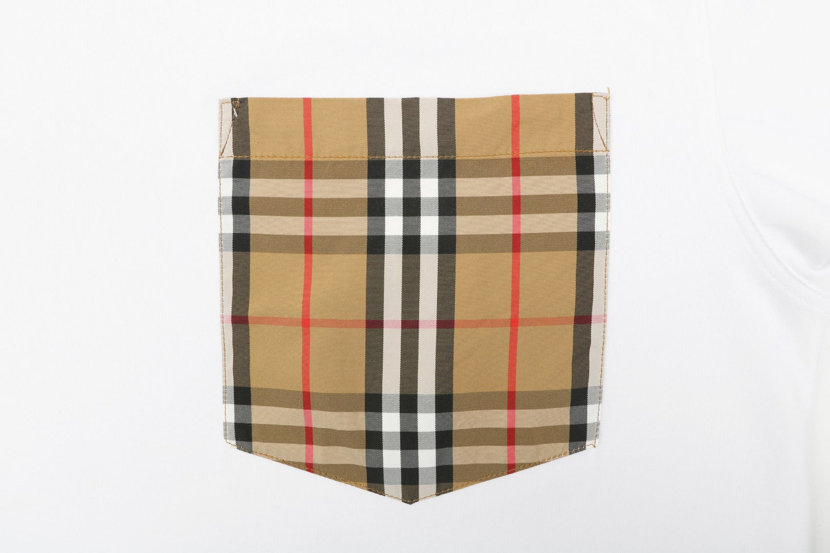 Burberry Vintage Check Patch Pocket Tee – White