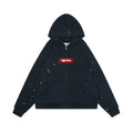 Supreme Paint Splatter Box Logo Zip Hoodie – Navy
