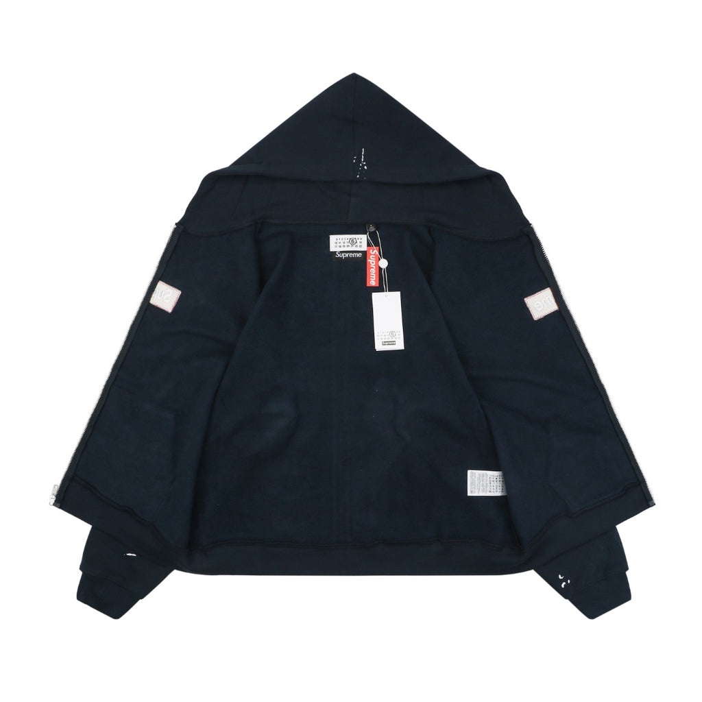 Supreme Paint Splatter Box Logo Zip Hoodie – Navy