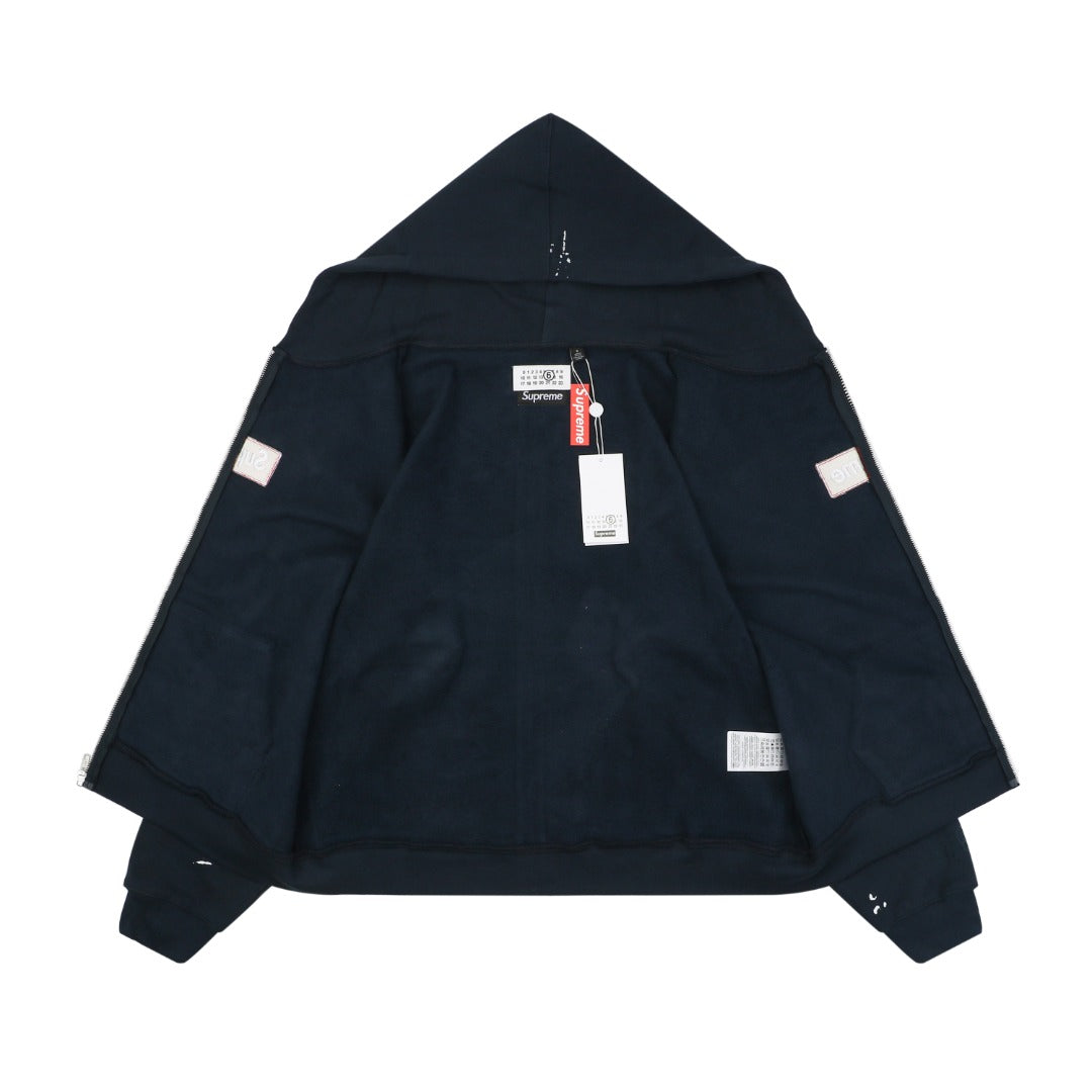 Supreme Paint Splatter Box Logo Zip Hoodie – Navy