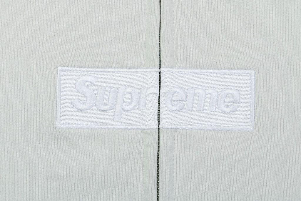 Supreme Multicolor Paint Splatter Box Logo Zip Hoodie – Grey White