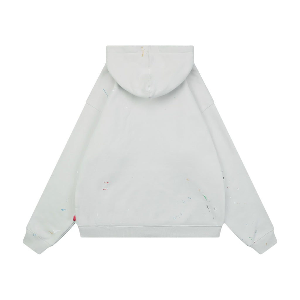 Supreme Multicolor Paint Splatter Box Logo Zip Hoodie – Grey White