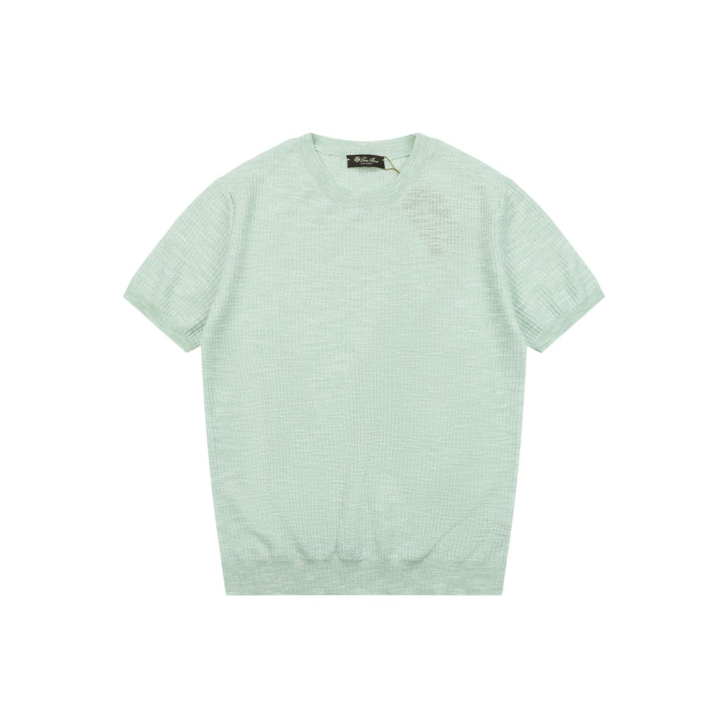 Loro Piana Fancy Yarn Knit Short Sleeve Tee – Mint Green