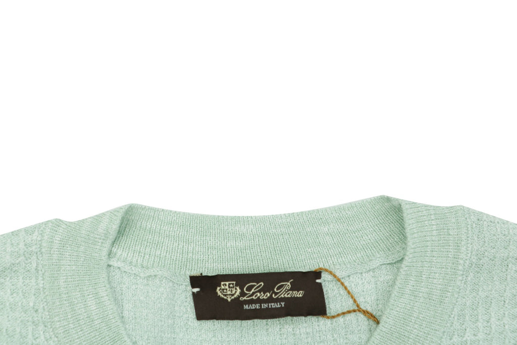 Loro Piana Fancy Yarn Knit Short Sleeve Tee – Mint Green