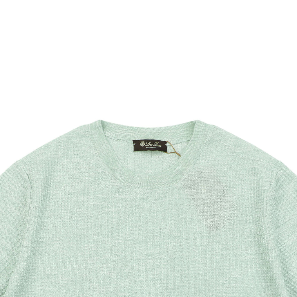Loro Piana Fancy Yarn Knit Short Sleeve Tee – Mint Green