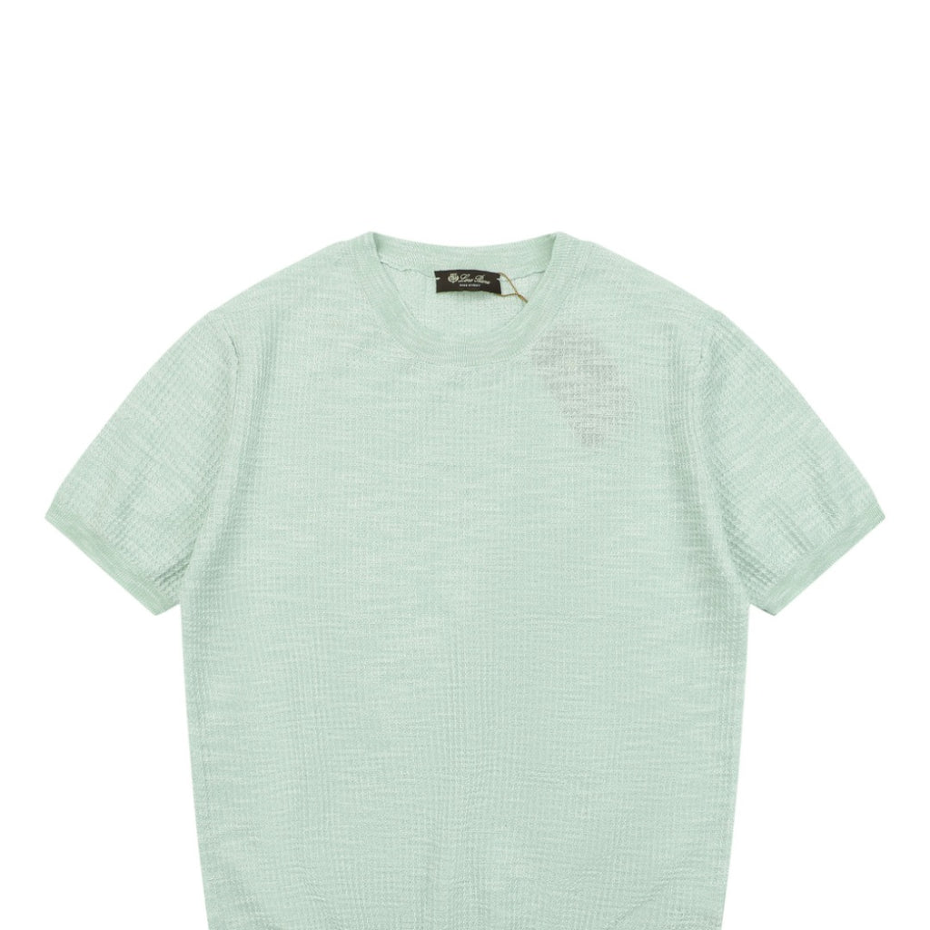 Loro Piana Fancy Yarn Knit Short Sleeve Tee – Mint Green