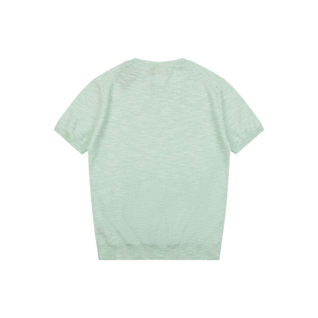 Loro Piana Fancy Yarn Knit Short Sleeve Tee – Mint Green
