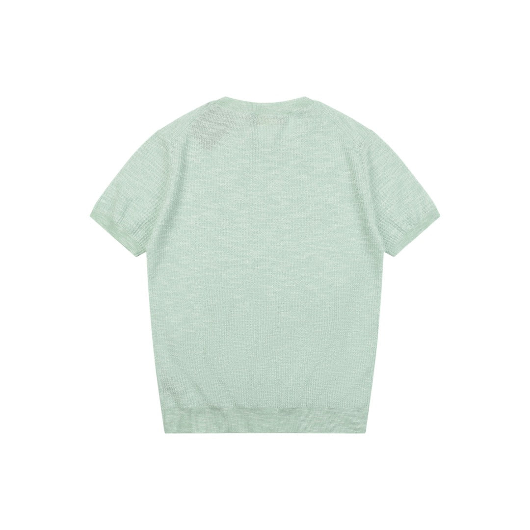 Loro Piana Fancy Yarn Knit Short Sleeve Tee – Mint Green