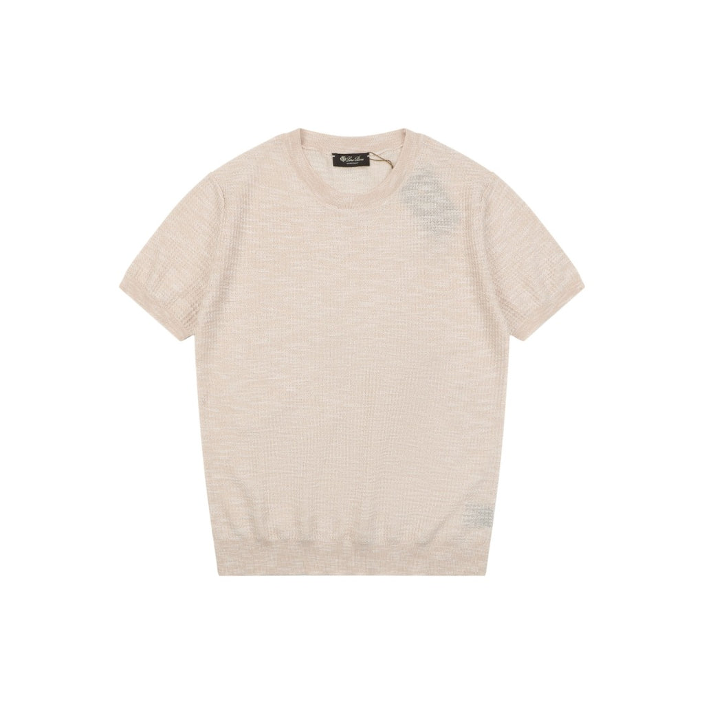 Loro Piana Fancy Yarn Knit Short Sleeve Tee – Dusty Rose