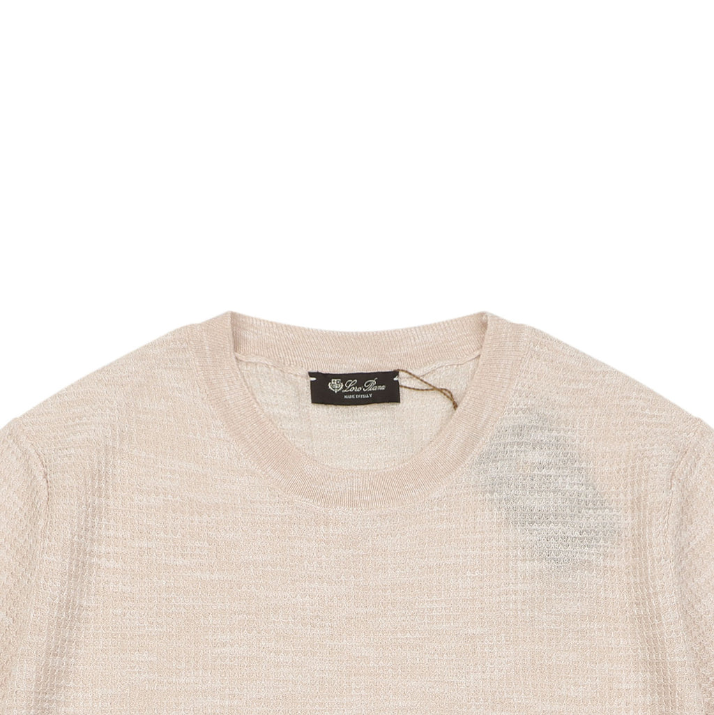 Loro Piana Fancy Yarn Knit Short Sleeve Tee – Dusty Rose