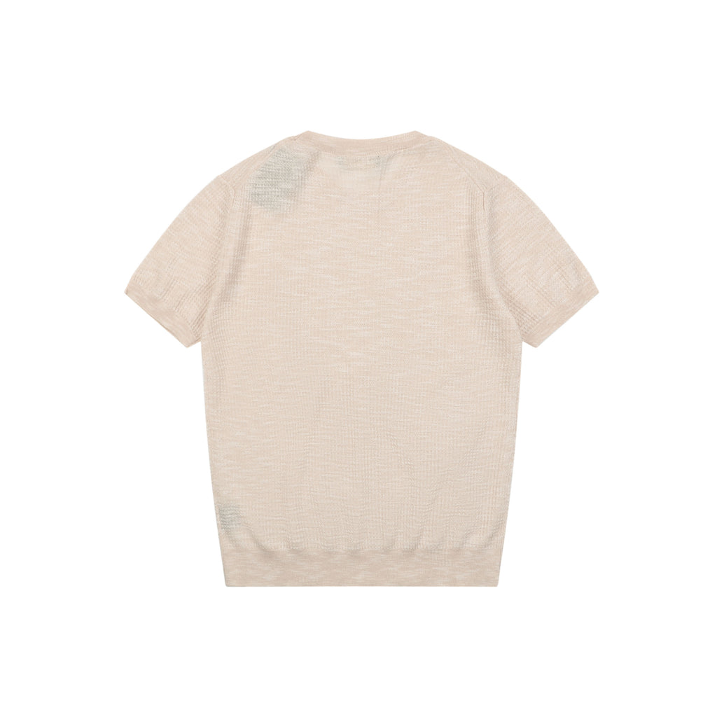 Loro Piana Fancy Yarn Knit Short Sleeve Tee – Dusty Rose