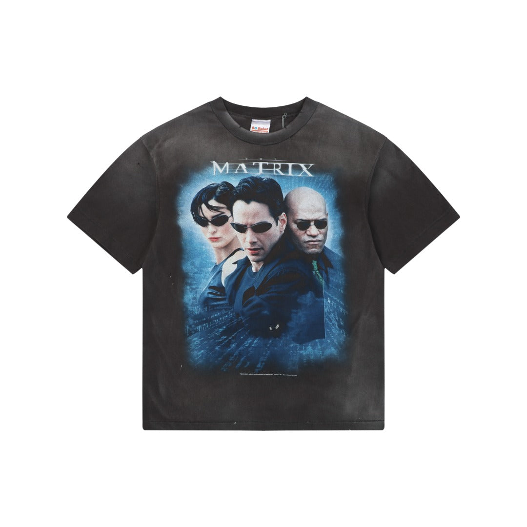 Saint Michael x The Matrix Trio Portrait Graphic Tee – Washed Black