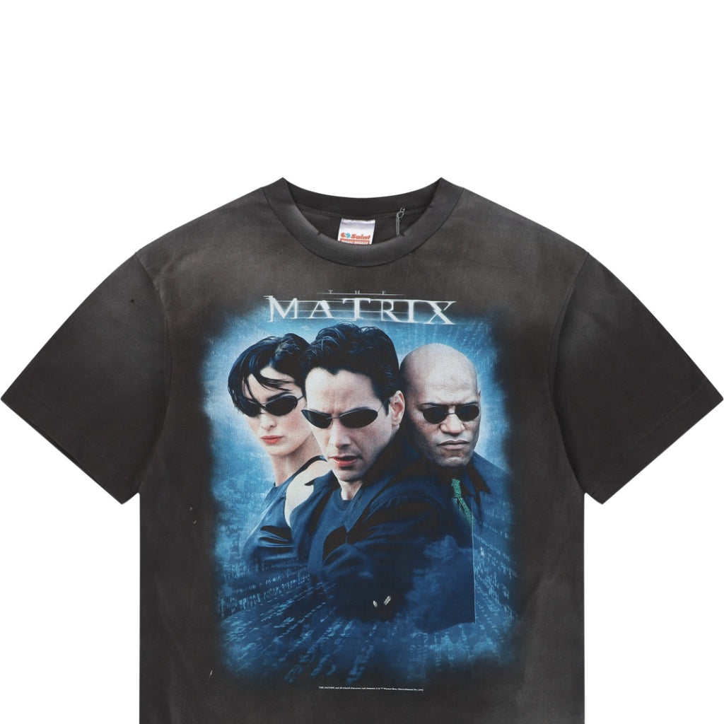 Saint Michael x The Matrix Trio Portrait Graphic Tee – Washed Black