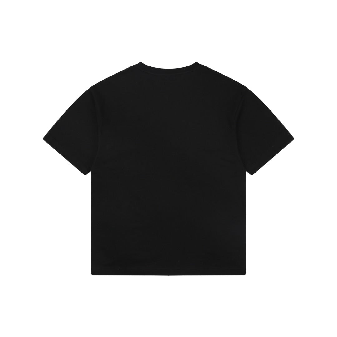 Bottega Veneta Intrecciato Leather Patch Pocket Tee — Black/Tan