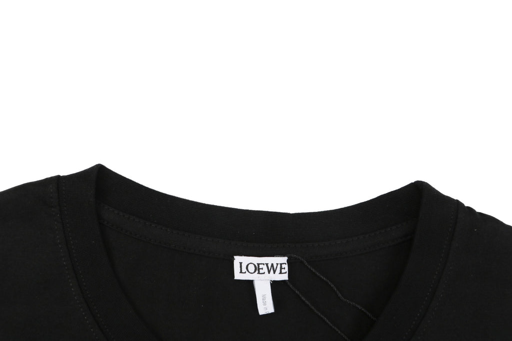 Loewe Pocket Colorblock Anagram Embroidered Tee — Black