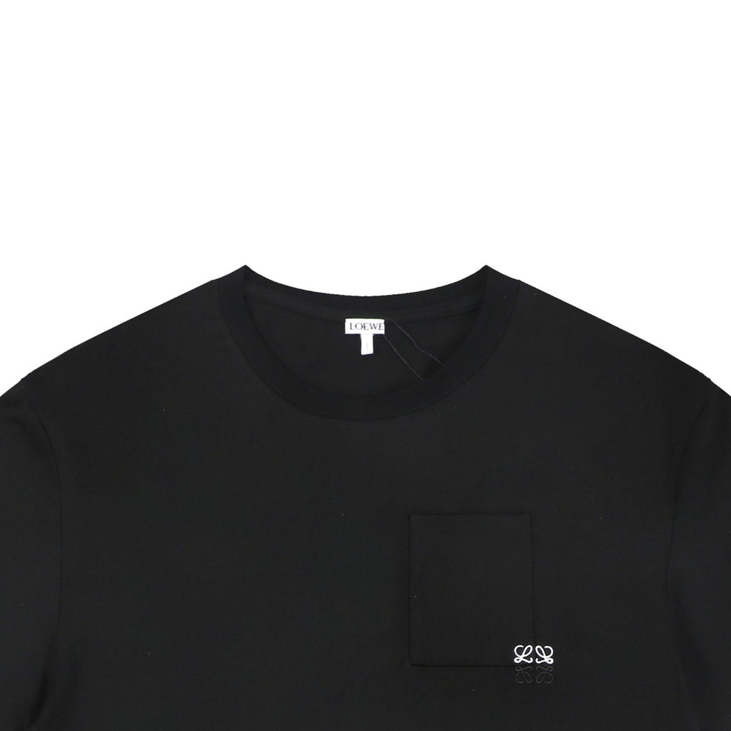 Loewe Pocket Colorblock Anagram Embroidered Tee — Black