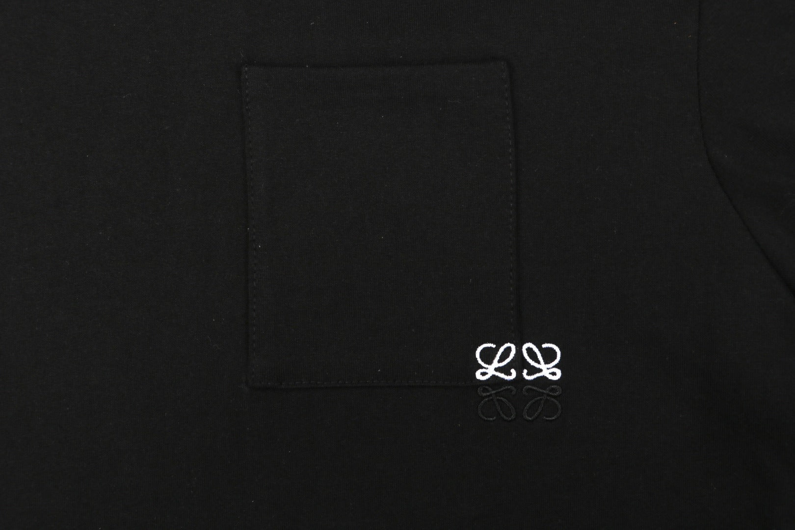 Loewe Pocket Colorblock Anagram Embroidered Tee — Black