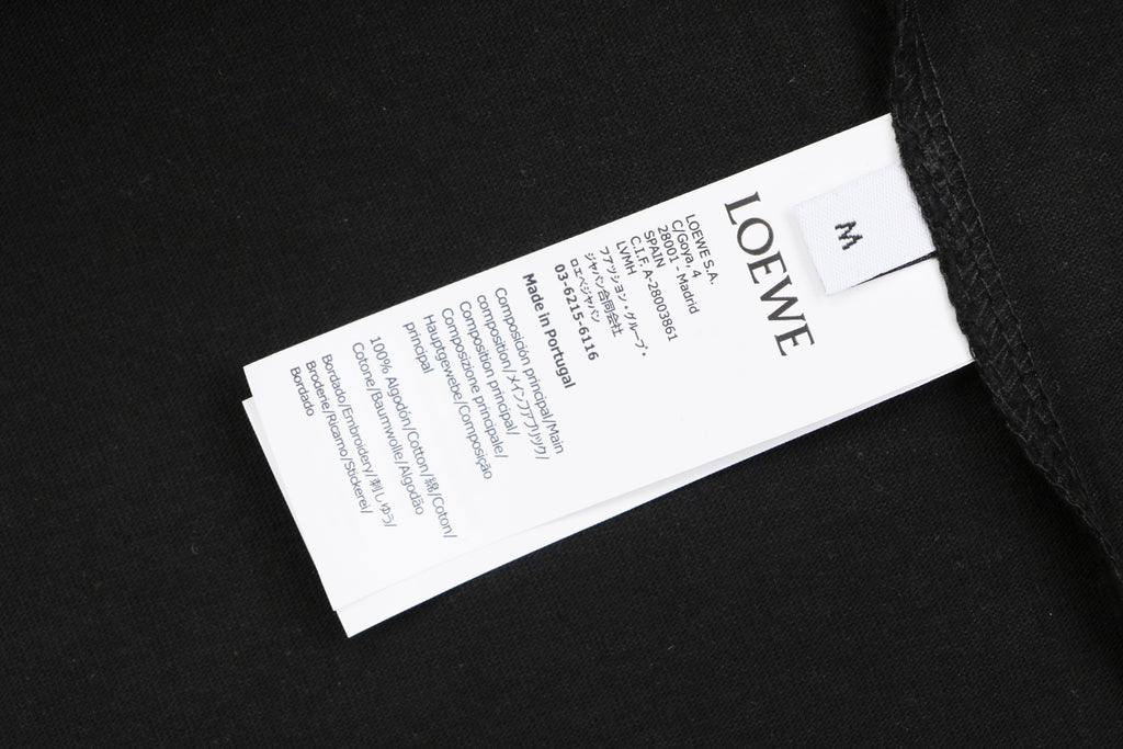 Loewe Pocket Colorblock Anagram Embroidered Tee — Black