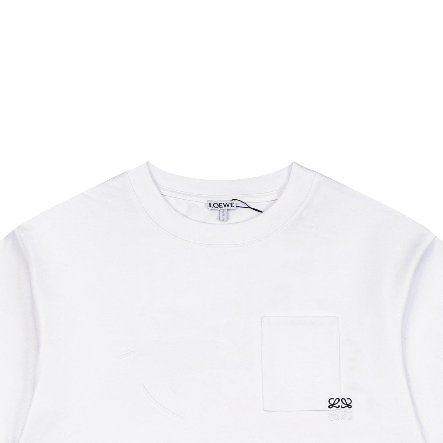 Loewe Pocket Colorblock Anagram Embroidered Tee — White