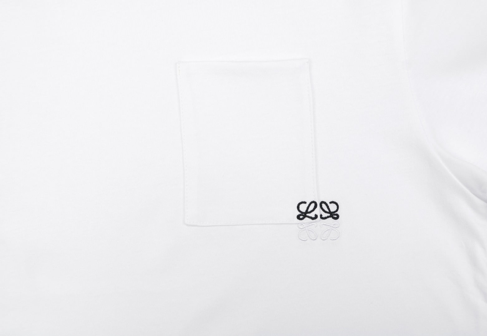 Loewe Pocket Colorblock Anagram Embroidered Tee — White