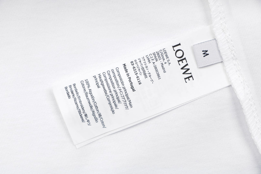 Loewe Pocket Colorblock Anagram Embroidered Tee — White