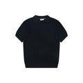 Balenciaga Seagull Collar Knit Polo Tee — Navy