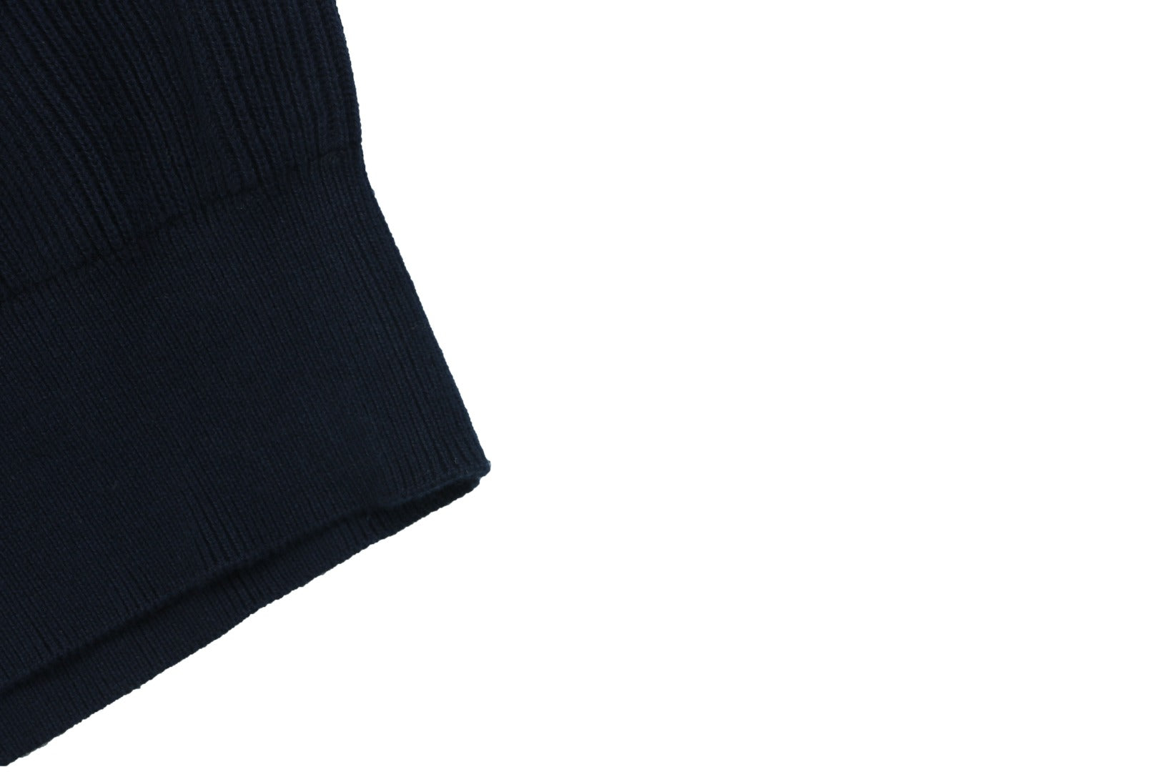 Balenciaga Seagull Collar Knit Polo Tee — Navy