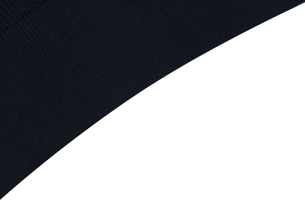 Balenciaga Seagull Collar Knit Polo Tee — Navy