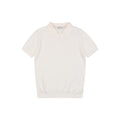 Balenciaga Seagull Collar Knit Polo Tee — Cream