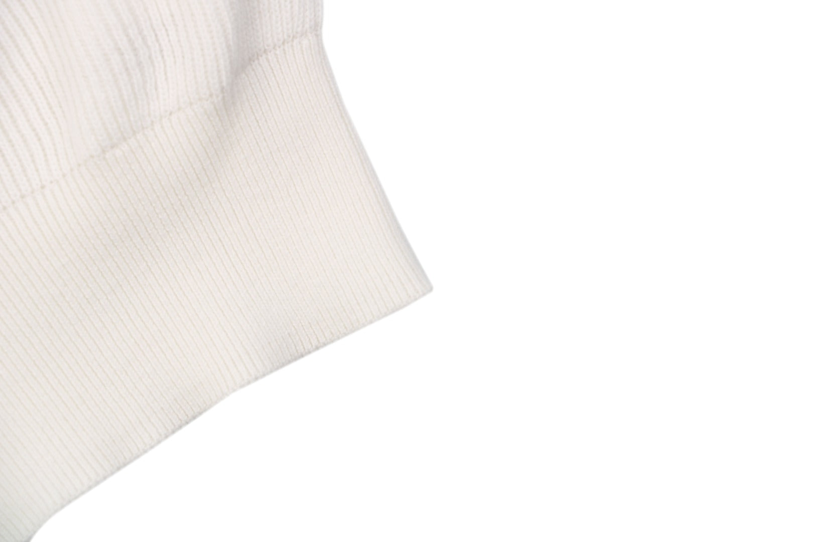 Balenciaga Seagull Collar Knit Polo Tee — Cream