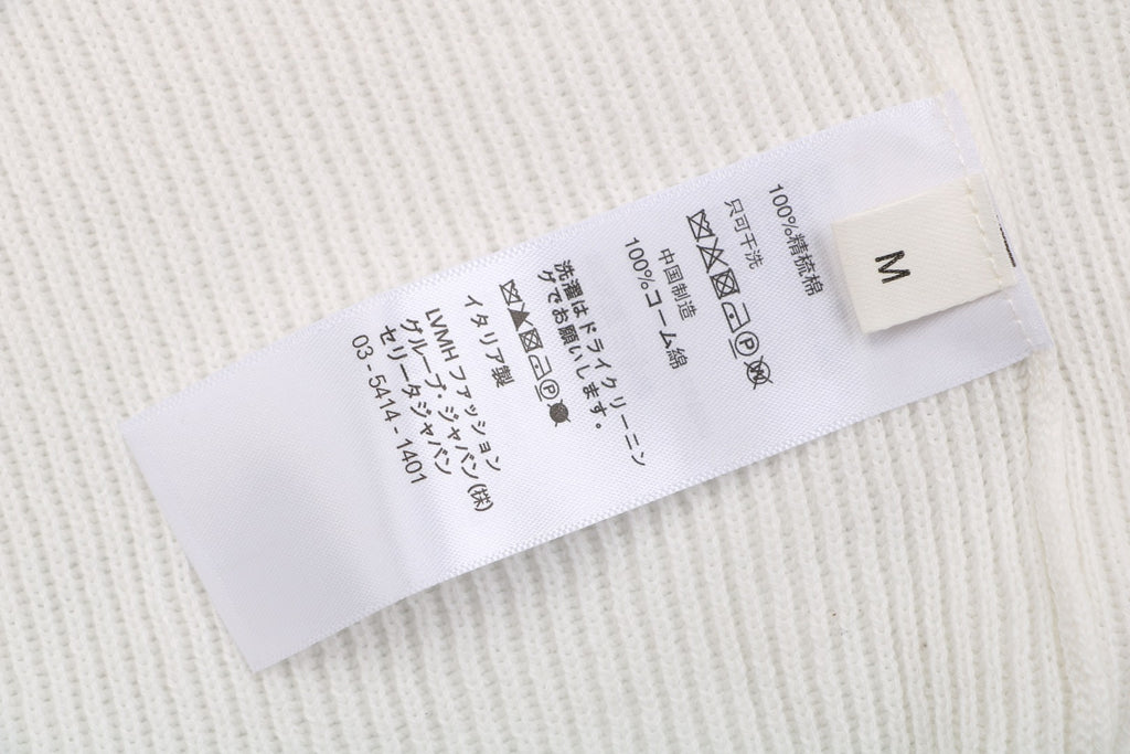 Balenciaga Seagull Collar Knit Polo Tee — Cream