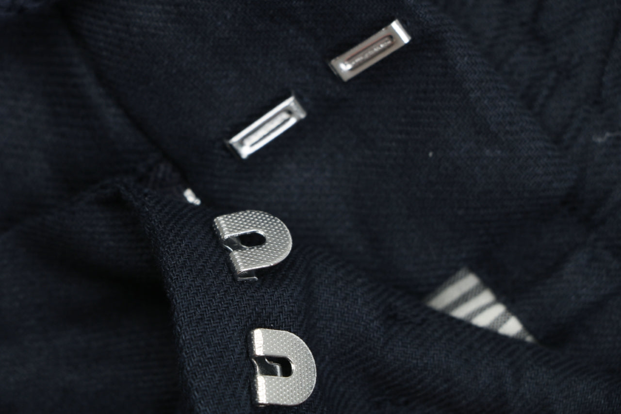 Balenciaga Double-Pleat Linen Drawstring Shorts — Navy