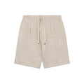 Balenciaga Double-Pleat Linen Drawstring Shorts — Stone
