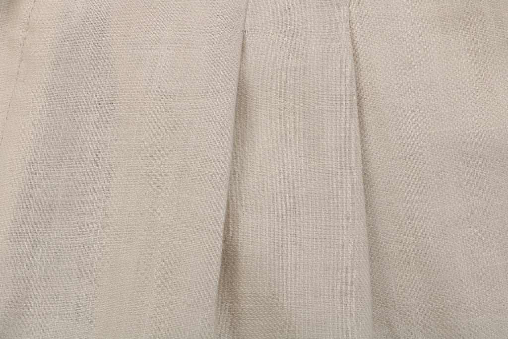 Balenciaga Double-Pleat Linen Drawstring Shorts — Stone