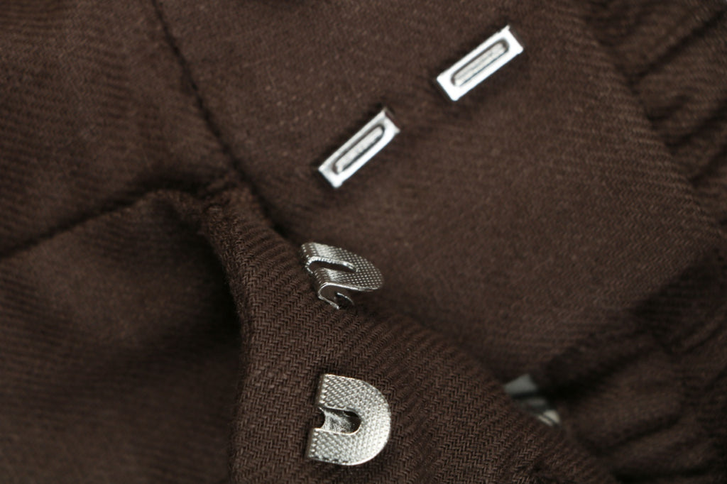Balenciaga Double-Pleat Linen Drawstring Shorts — Brown