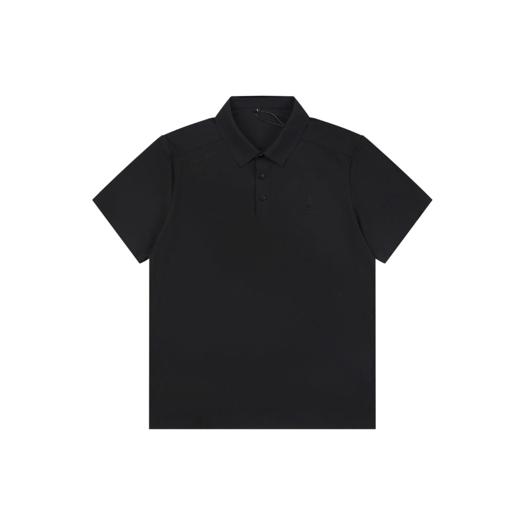 Mammut Tonal Mammoth Embroidered Polo Tee — Black