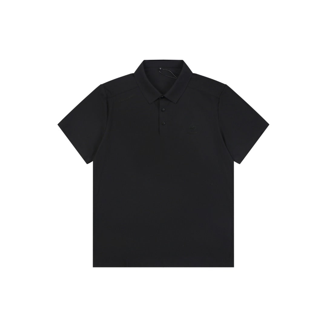 Mammut Tonal Mammoth Embroidered Polo Tee — Black