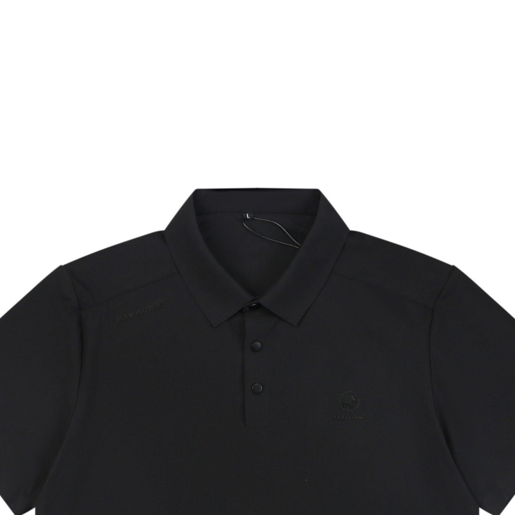 Mammut Tonal Mammoth Embroidered Polo Tee — Black