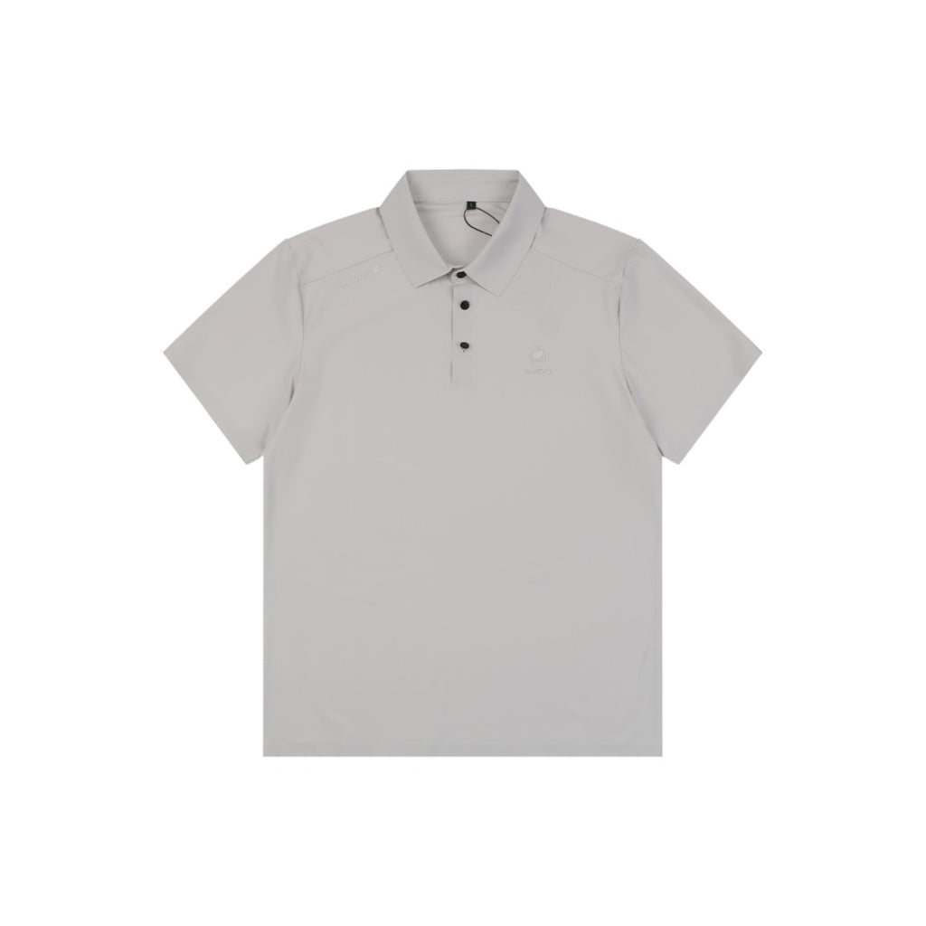 Mammut Tonal Mammoth Embroidered Polo Tee — Grey