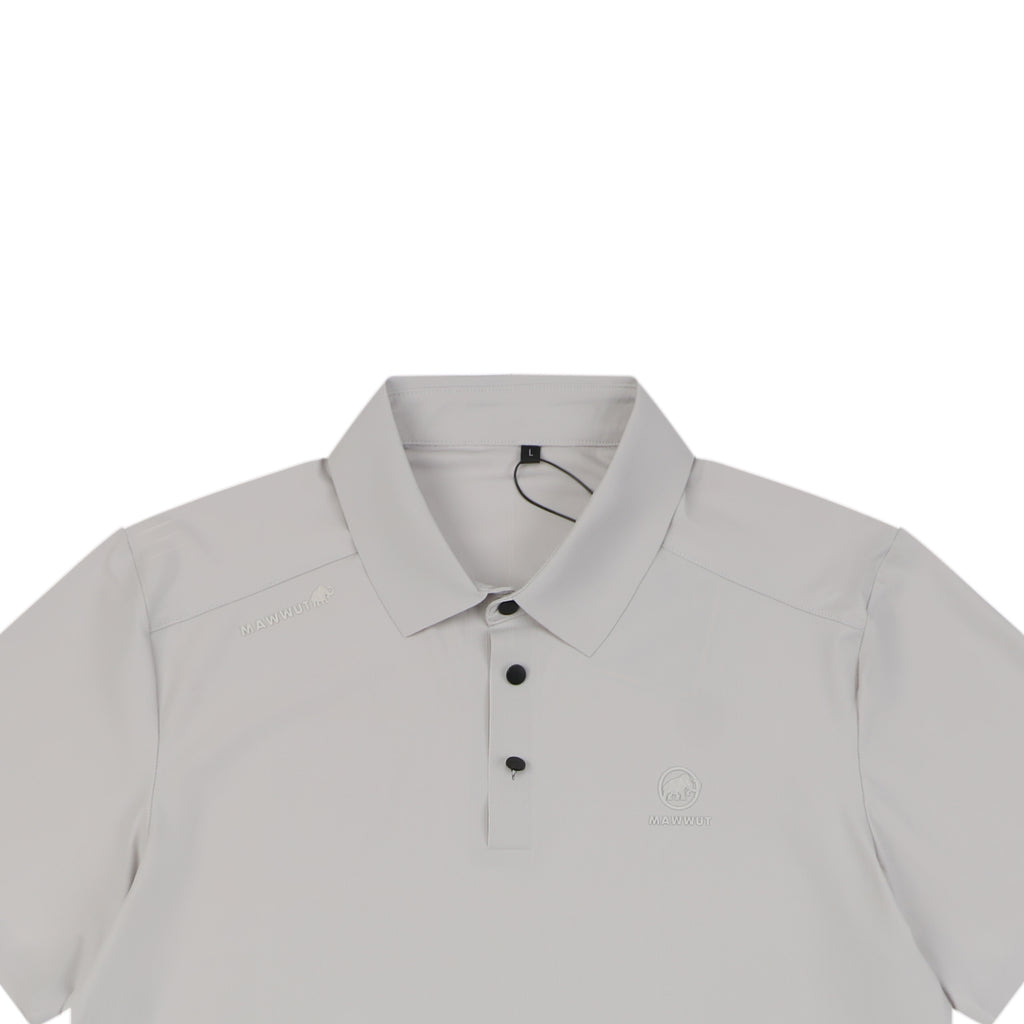 Mammut Tonal Mammoth Embroidered Polo Tee — Grey