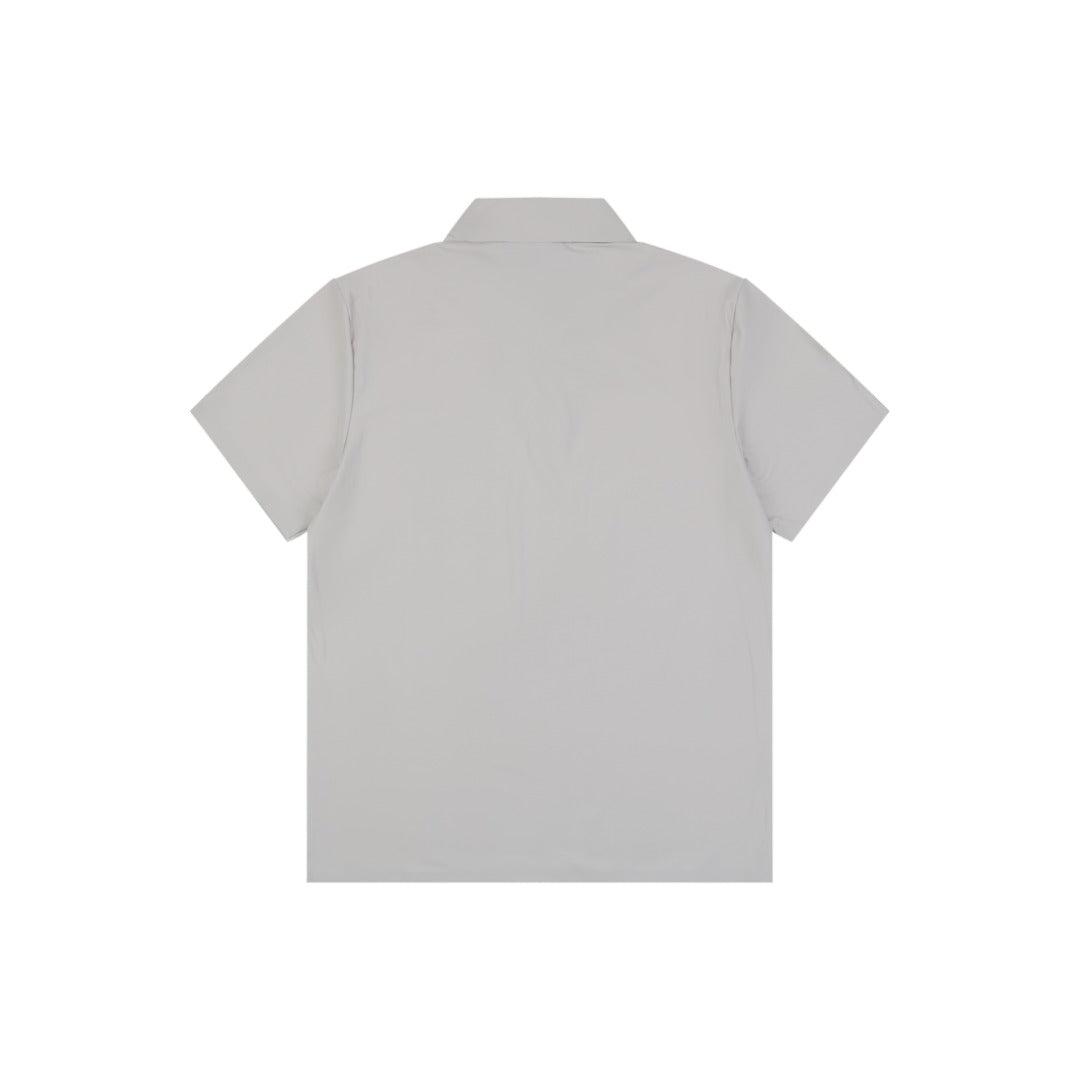 Mammut Tonal Mammoth Embroidered Polo Tee — Grey