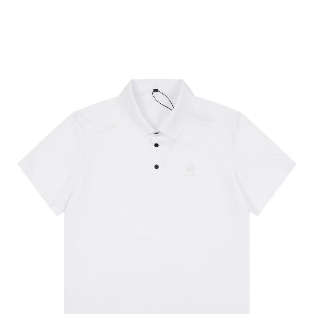 Mammut Tonal Mammoth Embroidered Polo Tee — White